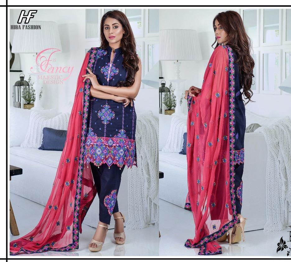 Afreen By Hiba Fashion 01 To 04 Series Beautiful Pakistani Suits Colorful Fancy Party Wear & Occasional Wear Georgette Embroidered Dresses At Wholesale Price
