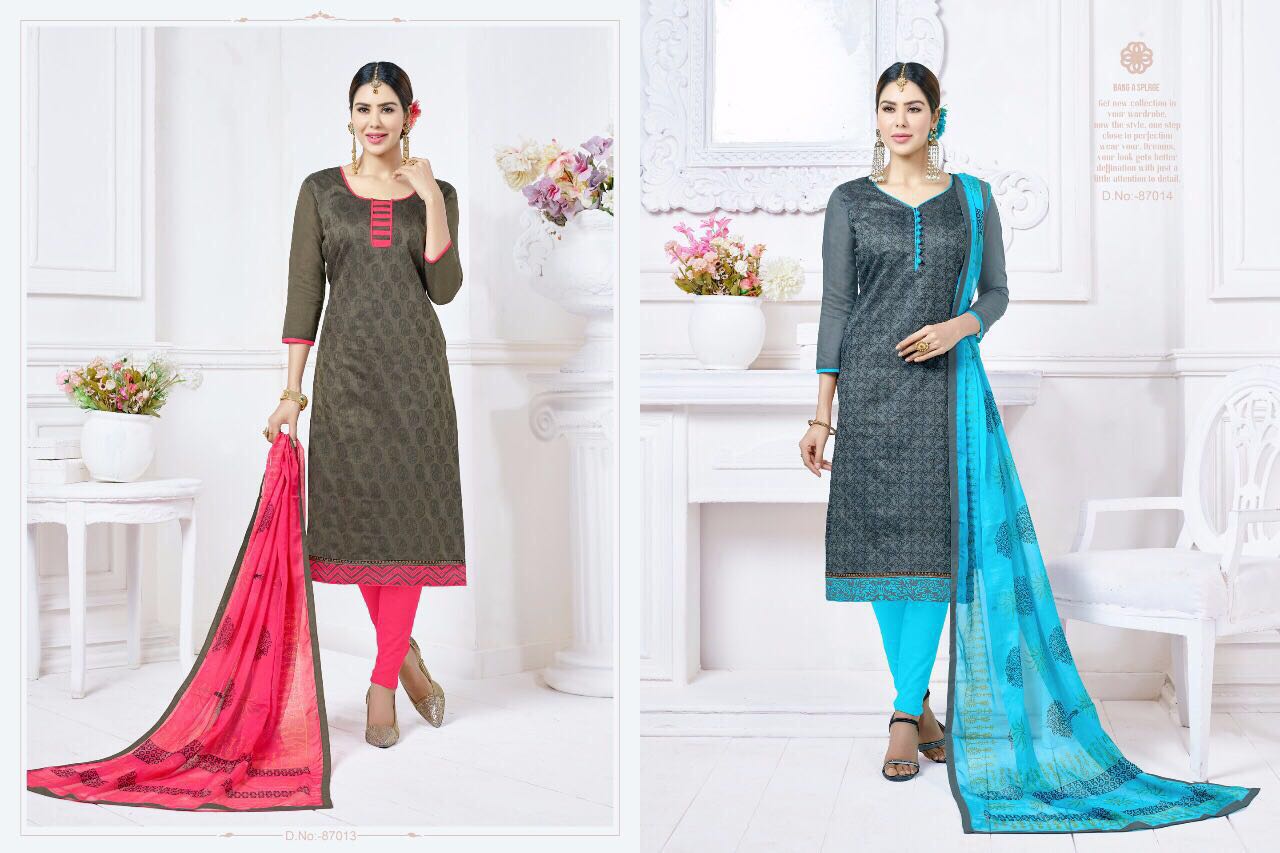 Brandy Vol-8 By Kapil Tex 87001 To 87018 Series Beautiful Stylish Colorful Ethnic Wear & Casual Wear Chanderi Printed Dresses At Wholesale Price