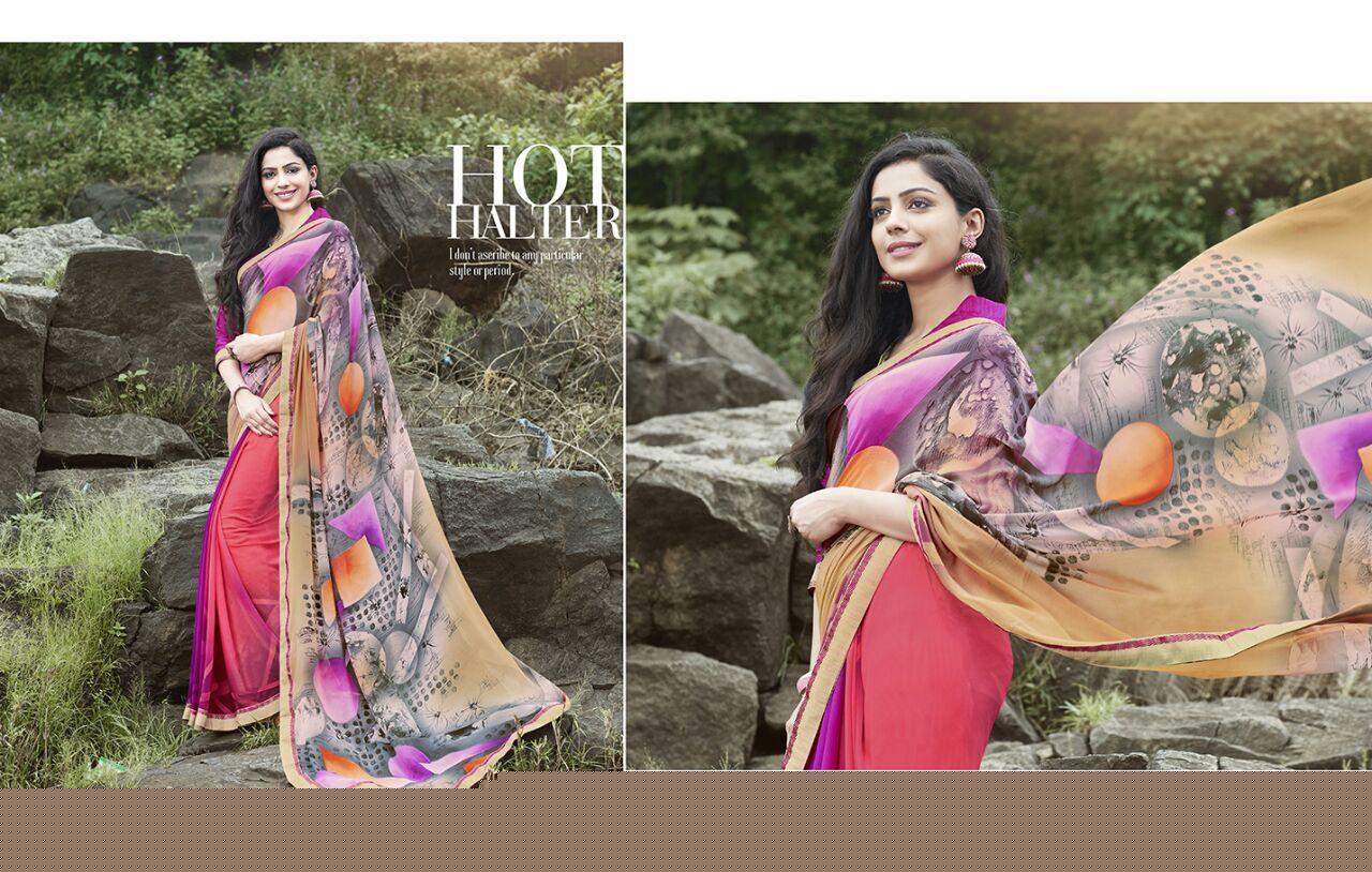 Jalsa By Kesari Nandan Sarees 8401 To 8416 Series Indian Ethnic Beautiful Stylish Designer Printed Casual Wear Party Wear Georgette Sarees At Wholesale Price