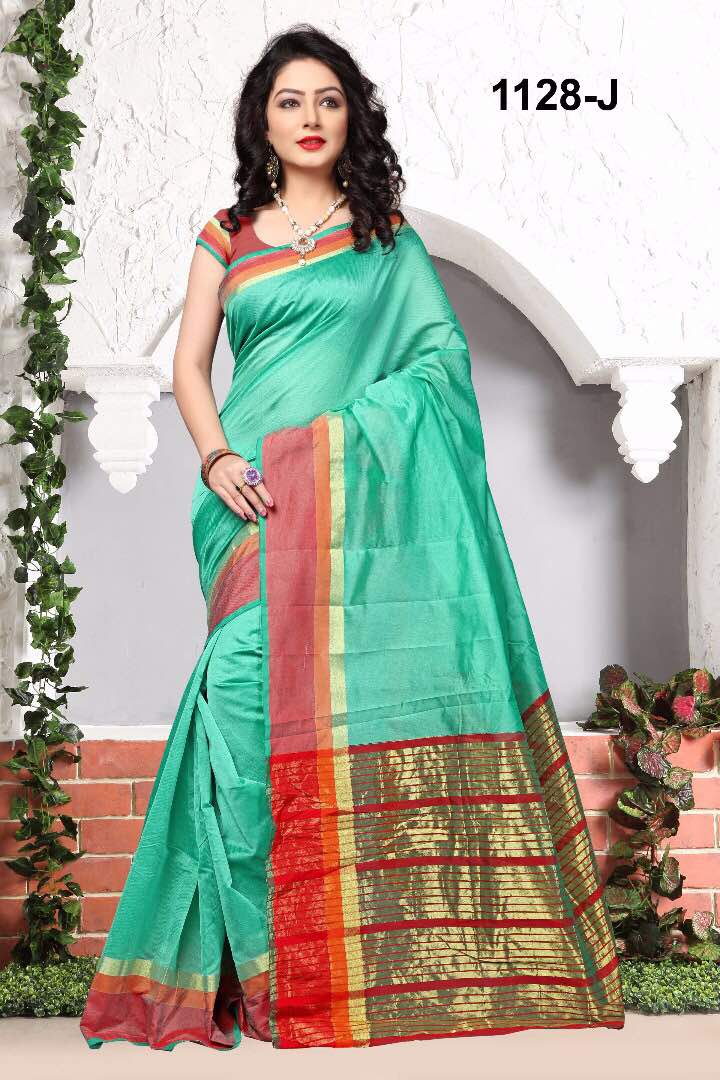 Monica Cotton Silk 1128 Series By Np Sarees Beautiful Colorful Stylish Fancy Pretty Party Wear Occasional Wear Casual Wear Printed Cotton Sarees At Wholesale Price