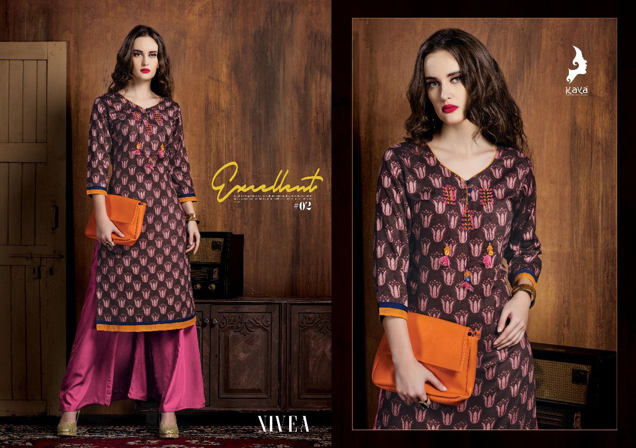 Nivea By Kaya 01 To 10 Series Beautiful Colorful Stylish Fancy Casual Wear & Ethnic Wear Cotton Satin Printed Kurtis At Wholesale Price
