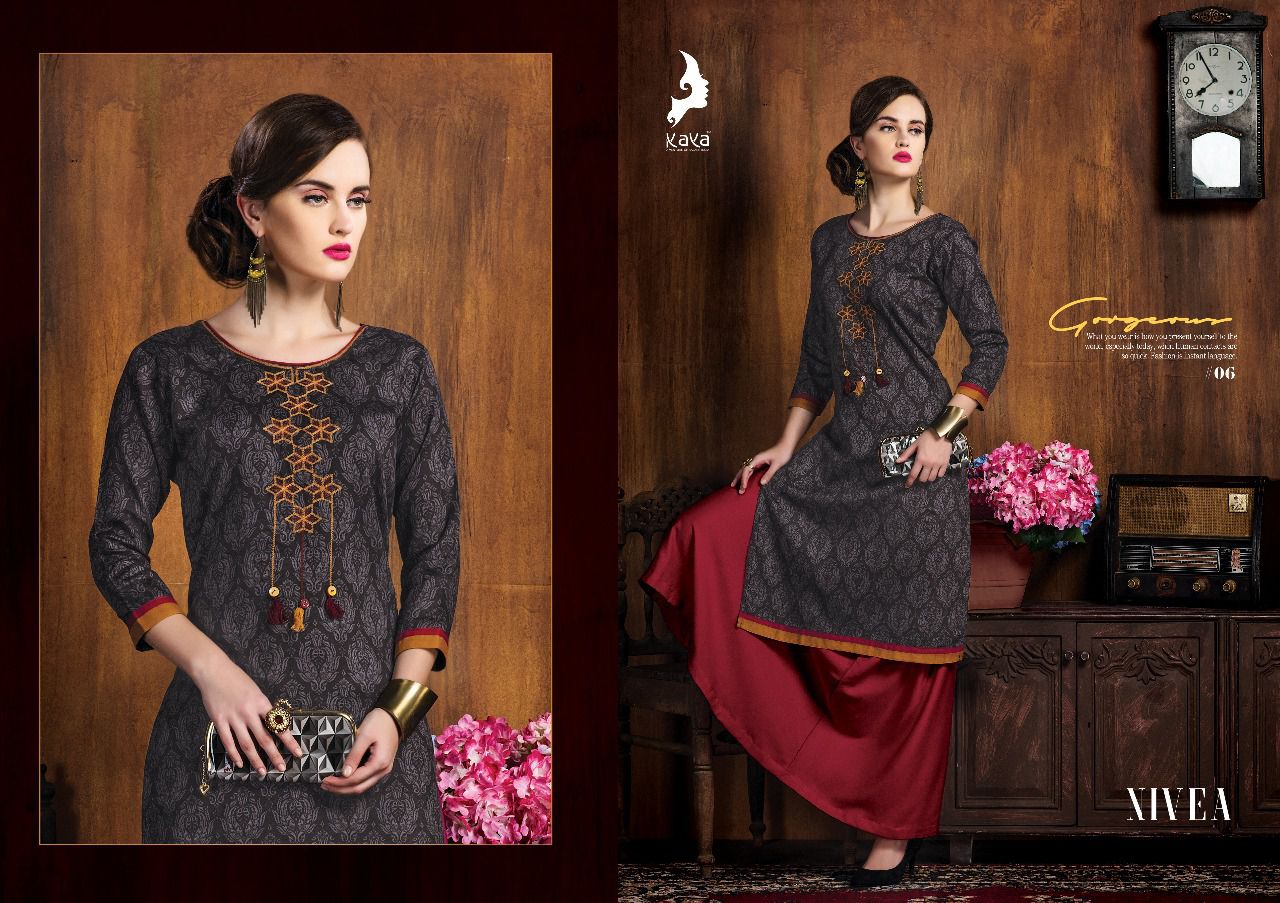 Nivea By Kaya 01 To 10 Series Beautiful Colorful Stylish Fancy Casual Wear & Ethnic Wear Cotton Satin Printed Kurtis At Wholesale Price
