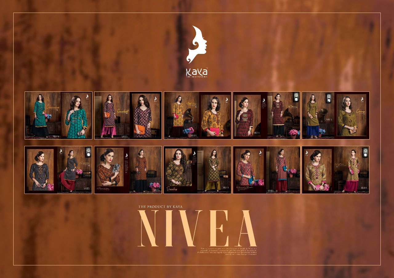 Nivea By Kaya 01 To 10 Series Beautiful Colorful Stylish Fancy Casual Wear & Ethnic Wear Cotton Satin Printed Kurtis At Wholesale Price