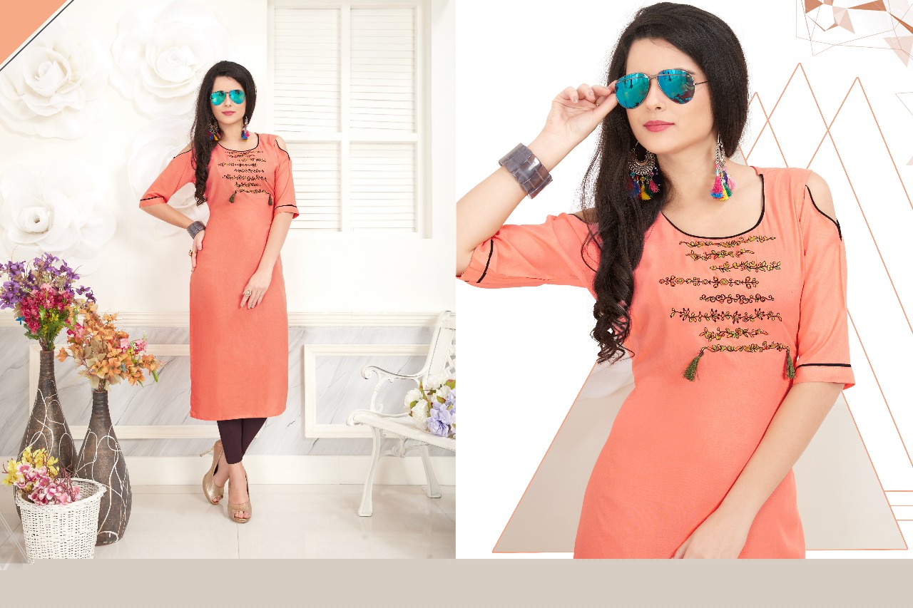 Noor By Veera Tex 1701 To 1710 Series Beautiful Colorful Stylish Fancy Casual Wear & Ethnic Wear Rayon Embroidered Kurtis At Wholesale Price