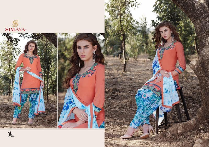 Patiala City 9001 To 9011 Series By Simaya Fashion Beautiful Embroidered Colorful Stylish Pretty Party Wear Casual Wear Occasional Wear Printed Cotton Patiala Dresses At Wholesale Price
