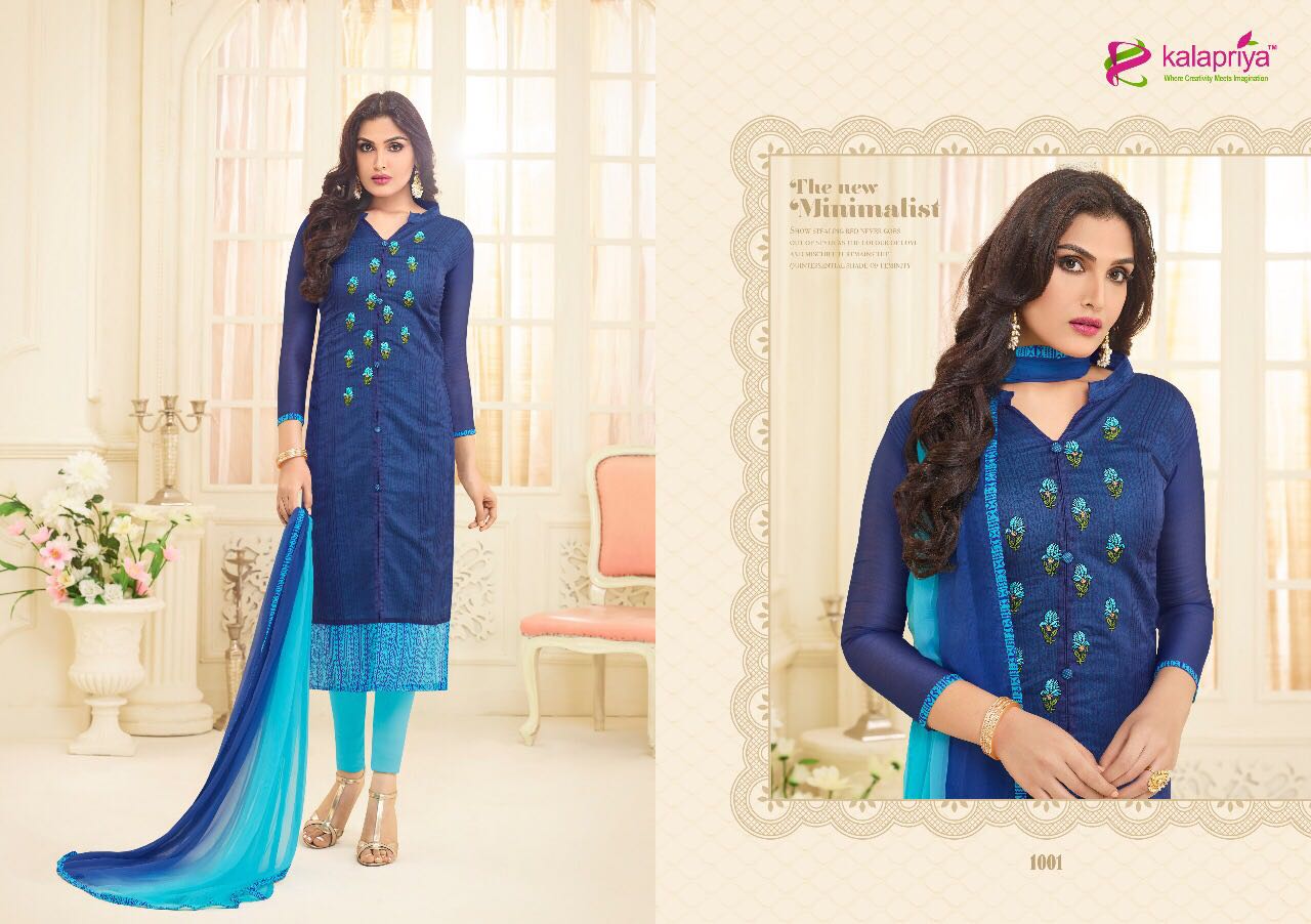 Royal Queen Vol-3 By Kalapriya 1001 To 1009 Series Indian Beautiful Fancy Colorful Party Wear & Casual Wear Chanderi Dresses At Wholesale Price