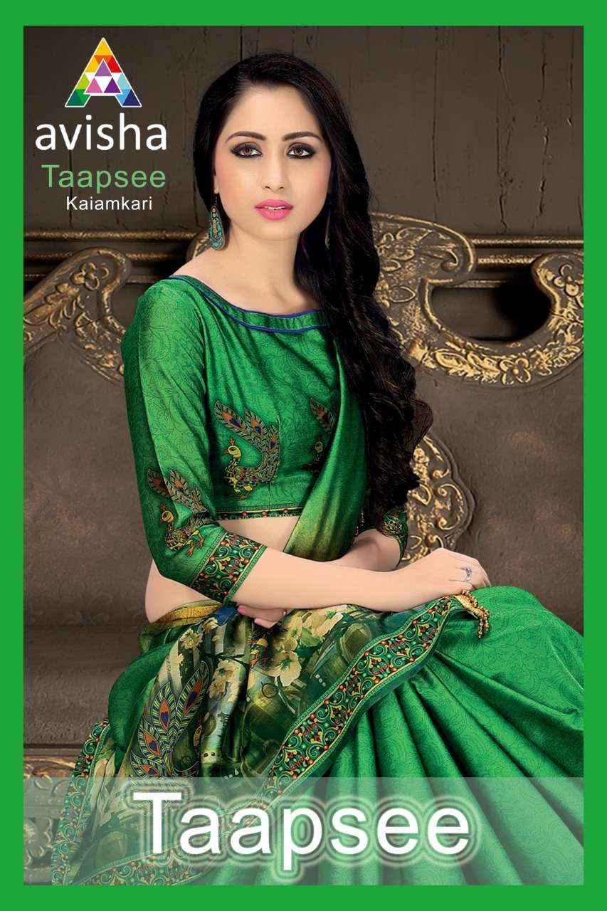 TAAPSEE BY AVISHA 01 TO 06 SERIES DESIGNER BEAUTIFUL COLORFUL STYLISH WEDDING COLLECTION PARTY WEAR & OCCASIONAL WEAR HANDLOOM COTTON SOFT SILK SAREES AT WHOLESALE PRICE