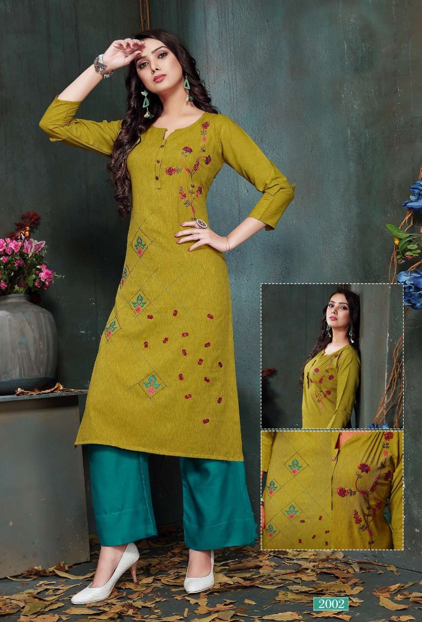 VENTURE BY M4U 2001 TO 2006 SERIES STYLISH FANCY COLORFUL COLLECTION CASUAL WEAR & ETHNIC WEAR HEAVY QUALITY CRESTA RAYON KURTIS WITH BOTTOM AT WHOLESALE PRICE