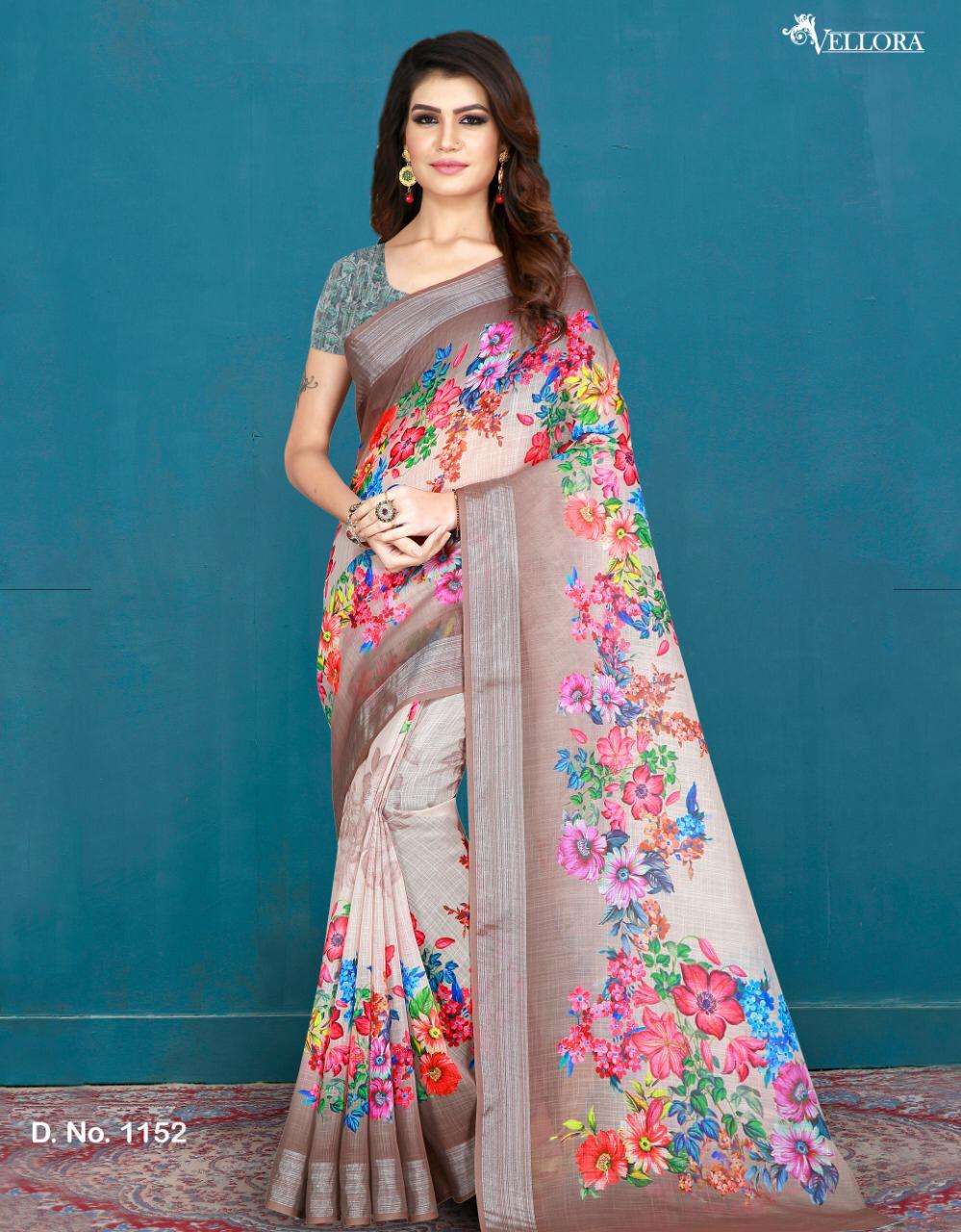 VELLORA SAREES VOL-5 BY VELLORA 1151 TO 1159 SERIES INDIAN TRADITIONAL WEAR COLLECTION BEAUTIFUL STYLISH FANCY COLORFUL PARTY WEAR & OCCASIONAL WEAR KHADI SILK/COTTON/NET SAREES AT WHOLESALE PRICE