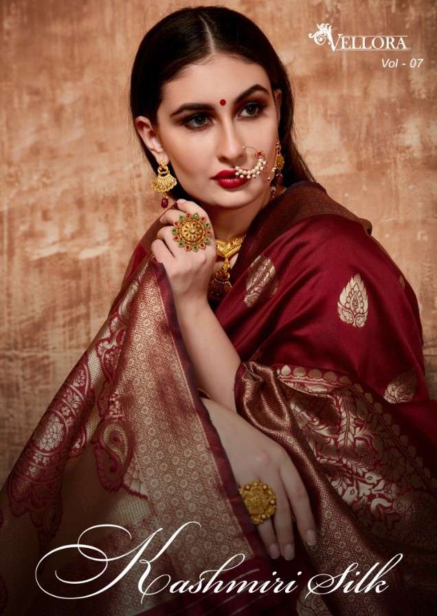 VELLORA SAREES VOL-7 BY VELLORA 1701 TO 1707 SERIES INDIAN TRADITIONAL WEAR COLLECTION BEAUTIFUL STYLISH FANCY COLORFUL PARTY WEAR & OCCASIONAL WEAR BANARASI SILK SAREES AT WHOLESALE PRICE