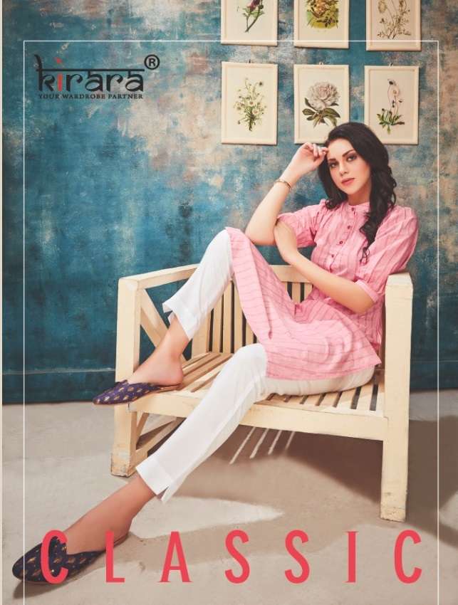 CLASSIC BY KIRARA 1001 TO 1004 SERIES BEAUTIFUL STYLISH COLORFUL FANCY PARTY WEAR & ETHNIC WEAR & READY TO WEAR HANDLOOM COTTON KURTIS AT WHOLESALE PRICE