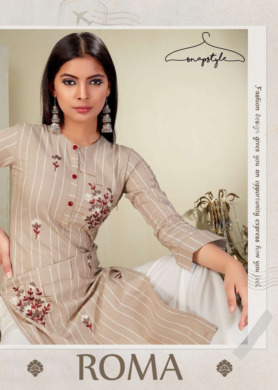 ROMA BY SNAPSTYLE 525 TO 532 SERIES STYLISH FANCY BEAUTIFUL COLORFUL CASUAL WEAR & ETHNIC WEAR PREMIUM SOUTH WOVEN EMBROIDERED KURTIS AT WHOLESALE PRICE