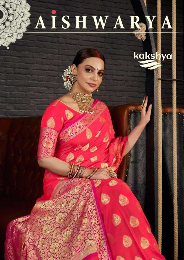 AISHWARYA BY KAKSHYA 9407 TO 9412 SERIES INDIAN TRADITIONAL WEAR COLLECTION BEAUTIFUL STYLISH FANCY COLORFUL PARTY WEAR & OCCASIONAL WEAR SANA SILK SAREES AT WHOLESALE PRICE