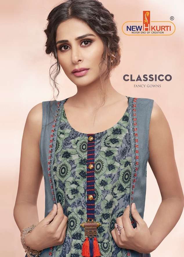 CLASSICO BY NEHA FASHION 1001 TO 1009 SERIES STYLISH FANCY BEAUTIFUL COLORFUL CASUAL WEAR & ETHNIC WEAR MUSLIN DIGITAL PRINT GOWNS AT WHOLESALE PRICE