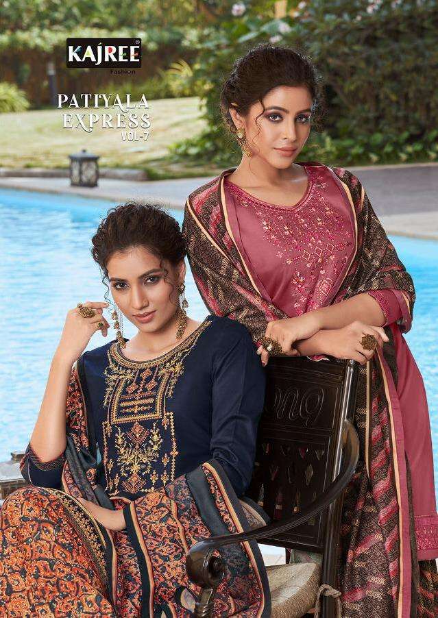 PATIYALA EXPRESS VOL-6 BY KAJREE FASHION 12230 TO 12237 SERIES BEAUTIFUL SUITS STYLISH FANCY COLORFUL CASUAL WEAR & ETHNIC WEAR JAM SILK WITH EMBROIDERY DRESSES AT WHOLESALE PRICE