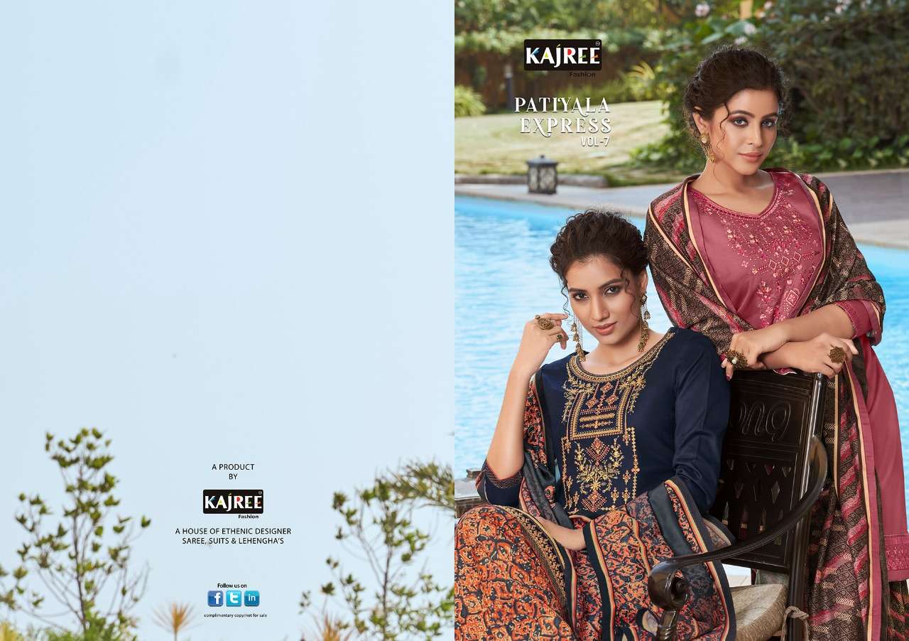 PATIYALA EXPRESS VOL-7 BY KAJREE FASHION 12230 TO 12237 SERIES BEAUTIFUL PATIYALA SUITS STYLISH FANCY COLORFUL PARTY WEAR & OCCASIONAL WEAR JAM SILK EMBROIDERED DRESSES AT WHOLESALE PRICE