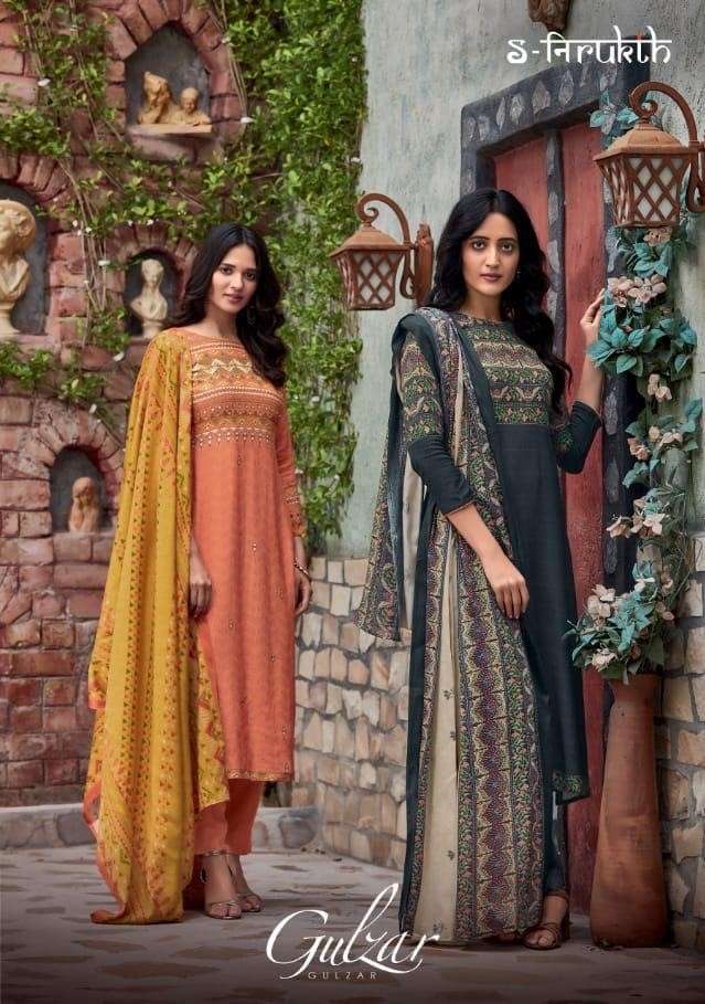 GULZAR BY S-NIRUKTH BEAUTIFUL SUITS COLORFUL STYLISH FANCY CASUAL WEAR & ETHNIC WEAR COTTON SATIN PRINT WITH WORK DRESSES AT WHOLESALE PRICE