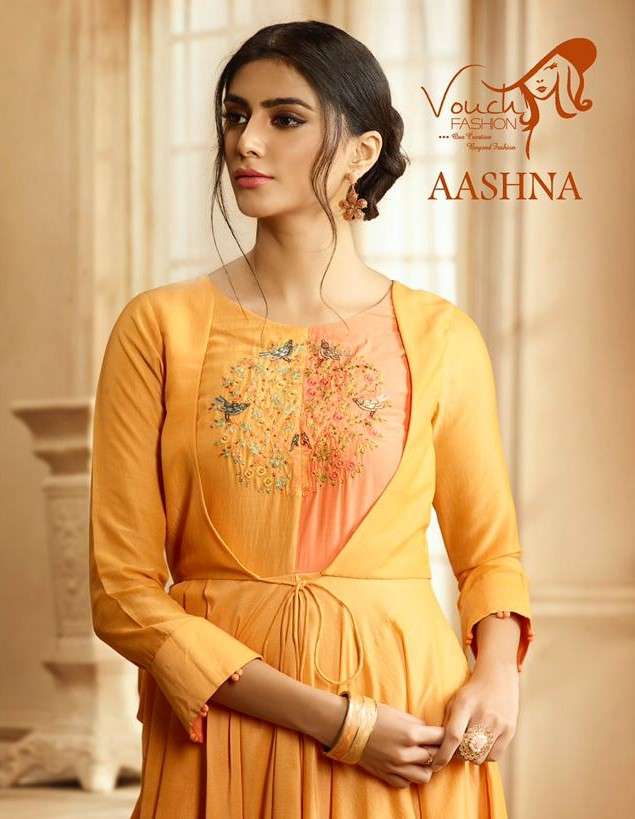 Aashna By Vouche 1001 To 1007 Series Designer Stylish Fancy Colorful Beautiful Party Wear & Ethnic Wear Collection Pure Rayon Cotton Gowns At Wholesale Price