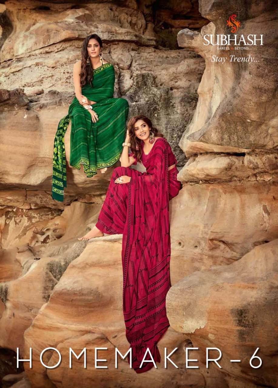 HOMEMAKER VOL-6 BY SUBHASH SAREES 35161 TO 35188 SERIES INDIAN TRADITIONAL WEAR COLLECTION BEAUTIFUL STYLISH FANCY COLORFUL PARTY WEAR & OCCASIONAL WEAR WEIGHTLESS GEORGETTE SAREES AT WHOLESALE PRICE