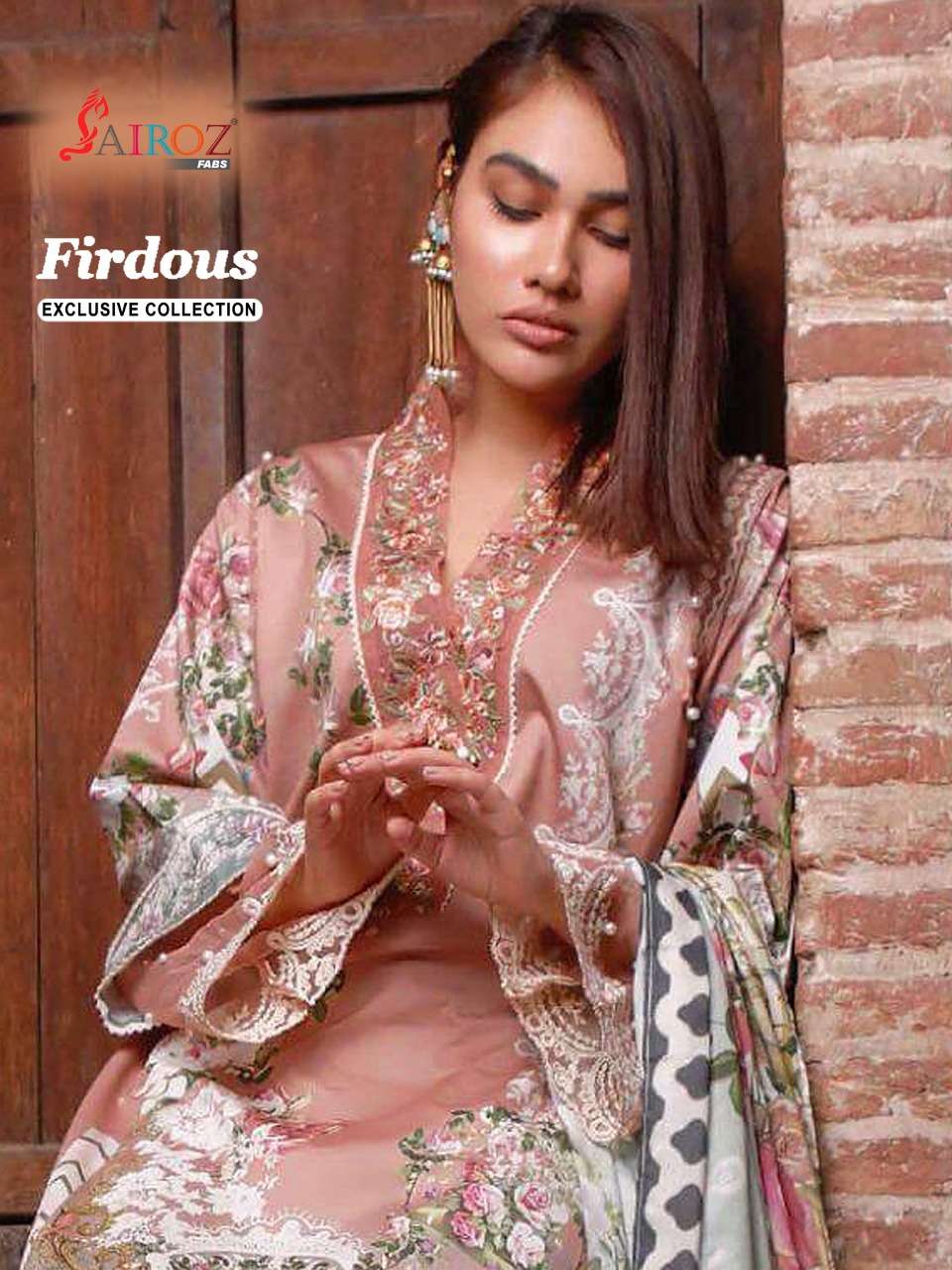 FIRDOUS EXCLUSIVE COLLECTION VOL-2 BY SAIROZ FABS 1007 TO 1008 SERIES BEAUTIFUL SUITS STYLISH FANCY COLORFUL PARTY WEAR & OCCASIONAL WEAR COTTON DIGITAL PRINT WITH EMBROIDERY DRESSES AT WHOLESALE PRICE