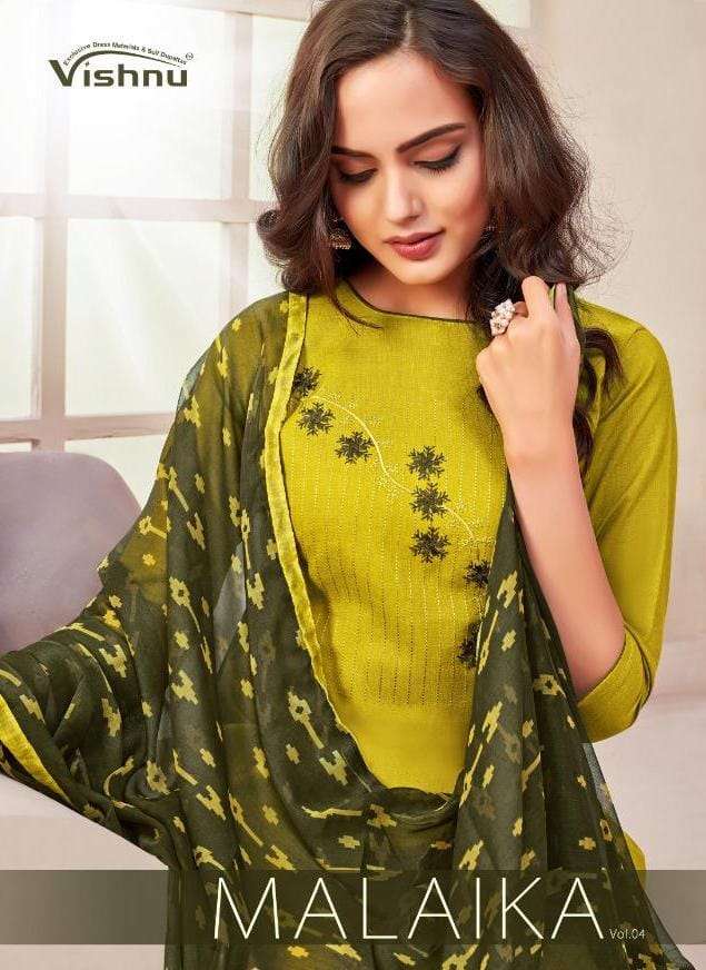 MALAIKA VOL-4 BY VISHNU IMPEX 16001 TO 16012 SERIES BEAUTIFUL STYLISH SHARARA SUITS FANCY COLORFUL CASUAL WEAR & ETHNIC WEAR & READY TO WEAR DIAMOND COTTON DRESSES AT WHOLESALE PRICE