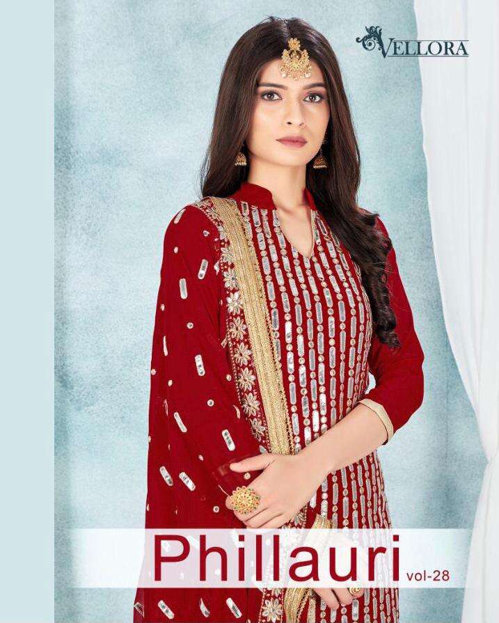 PHILLAURI VOL-28 BY VELLORA 2801 TO 2804 SERIES BEAUTIFUL SUITS STYLISH FANCY COLORFUL CASUAL WEAR & ETHNIC WEAR HEAVY GEORGETTE DRESSES AT WHOLESALE PRICE