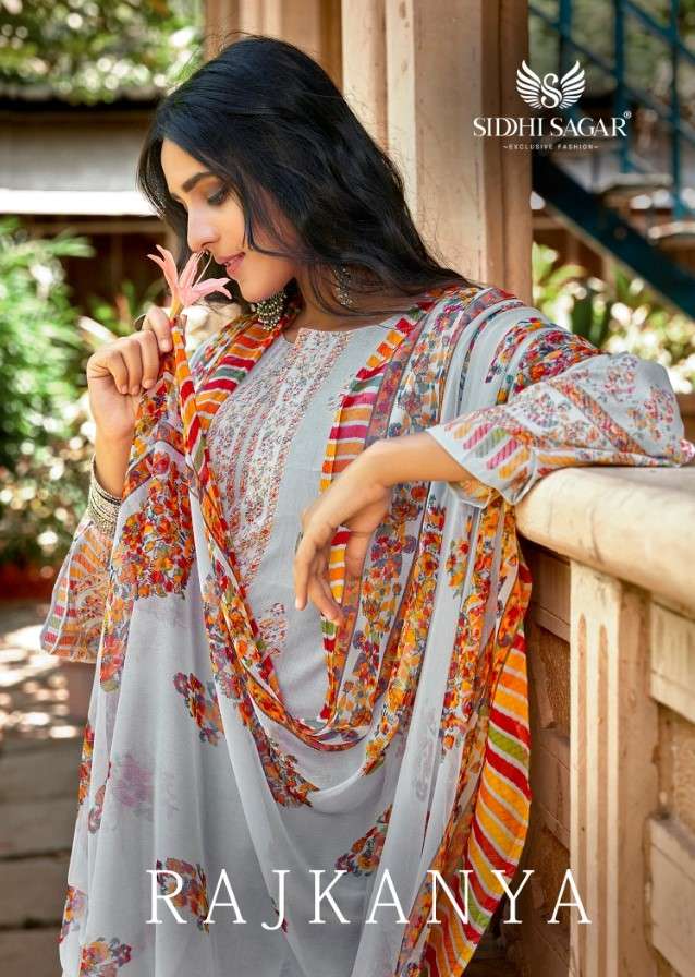 RAJKANYA BY SIDDHI SAGAR 23001 TO 23008 SERIES BEAUTIFUL SUITS COLORFUL STYLISH FANCY CASUAL WEAR & ETHNIC WEAR PURE LAWN COTTON PRINT DRESSES AT WHOLESALE PRICE