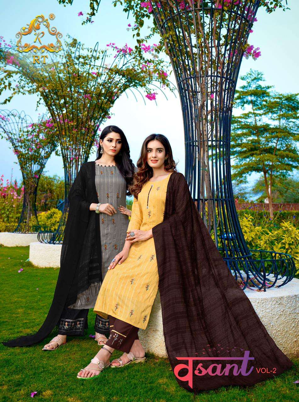 VASANT VOL-2 BY RT 1007 TO 1012 SERIES BEAUTIFUL SUITS COLORFUL STYLISH FANCY CASUAL WEAR & ETHNIC WEAR VISCOSE WEAVING DRESSES AT WHOLESALE PRICE