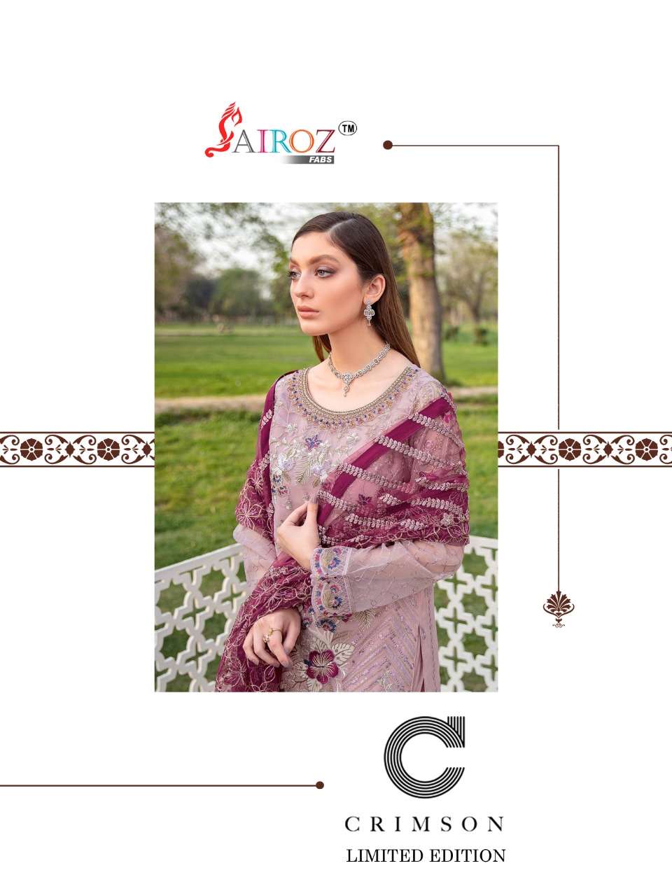 CRIMSON BY SAIROZ FABS 3001 TO 3005 SERIES DESIGNER PAKISTANI SUITS BEAUTIFUL STYLISH FANCY COLORFUL PARTY WEAR & OCCASIONAL WEAR HEAVY GEORGETTE EMBROIDERED DRESSES AT WHOLESALE PRICE