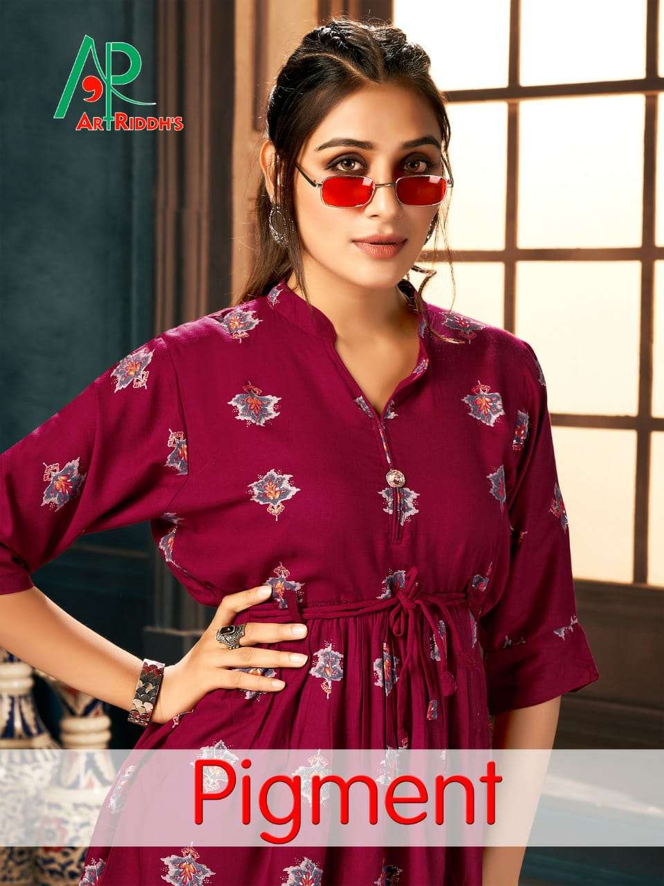 PIGMENT BY ART RIDDHS 1001 TO 1007 SERIES BEAUTIFUL STYLISH FANCY COLORFUL CASUAL WEAR & ETHNIC WEAR RAYON PRINT TOPS AT WHOLESALE PRICE