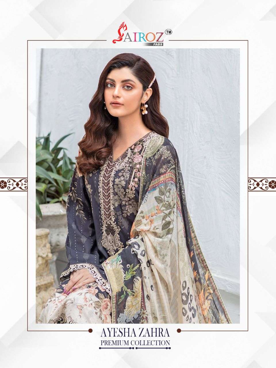 AYESHA ZAHRA PREMIUM COLLECTION BY SAIROZ FABS 3001 TO 3008 SERIES BEAUTIFUL SUITS STYLISH COLORFUL FANCY CASUAL WEAR & ETHNIC WEAR COTTON DIGITAL PRINT EMBROIDERED DRESSES AT WHOLESALE PRICE