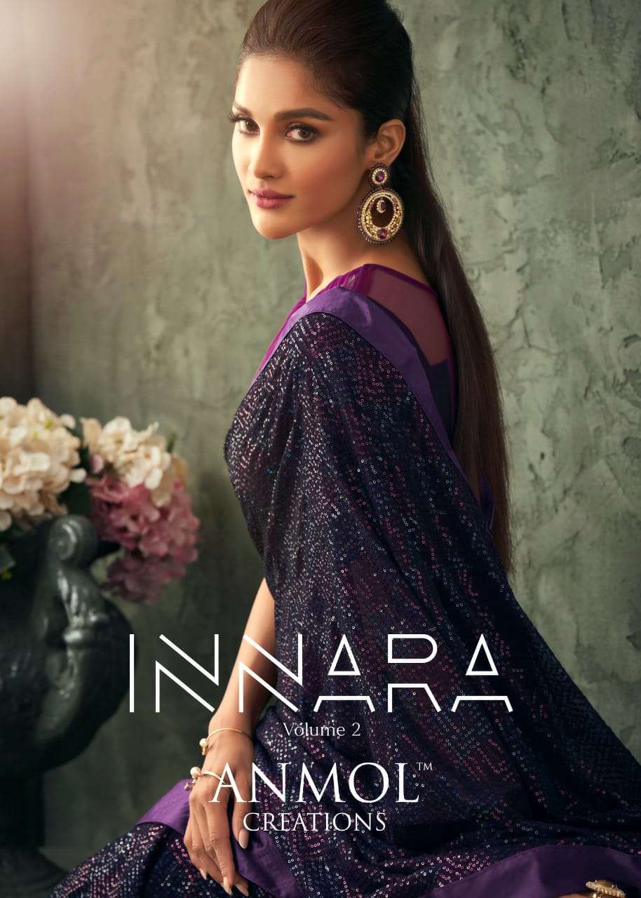 INNARA VOL-2 BY ANMOL CREATION 2201 TO 2211 SERIES INDIAN TRADITIONAL WEAR COLLECTION BEAUTIFUL STYLISH FANCY COLORFUL PARTY WEAR & OCCASIONAL WEAR GEORGETTE SAREES AT WHOLESALE PRICE