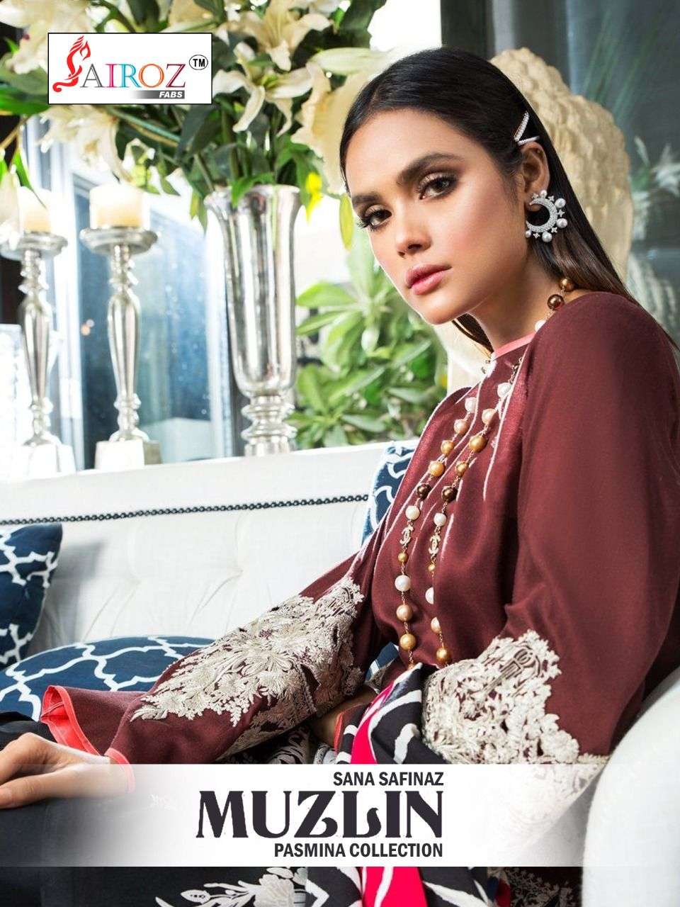 SANA SAFINAZ MUZLIN PASHMINA COLLECTION BY SAIROZ FABS 4001 TO 4002 SERIES PAKISTANI STYLISH BEAUTIFUL COLOURFUL PRINTED & EMBROIDERED PARTY WEAR & OCCASIONAL WEAR PASHMINA EMBROIDERED DRESSES AT WHOLESALE PRICE