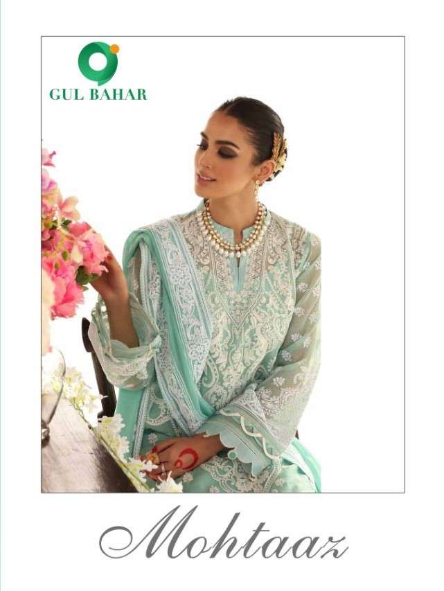 MOHTAAZ BY GUL BAHAR 101 TO 104 SERIES PAKISTANI SUITS BEAUTIFUL FANCY COLORFUL STYLISH PARTY WEAR & OCCASIONAL WEAR HEAVY JAM COTTON EMBROIDERED DRESSES AT WHOLESALE PRICE