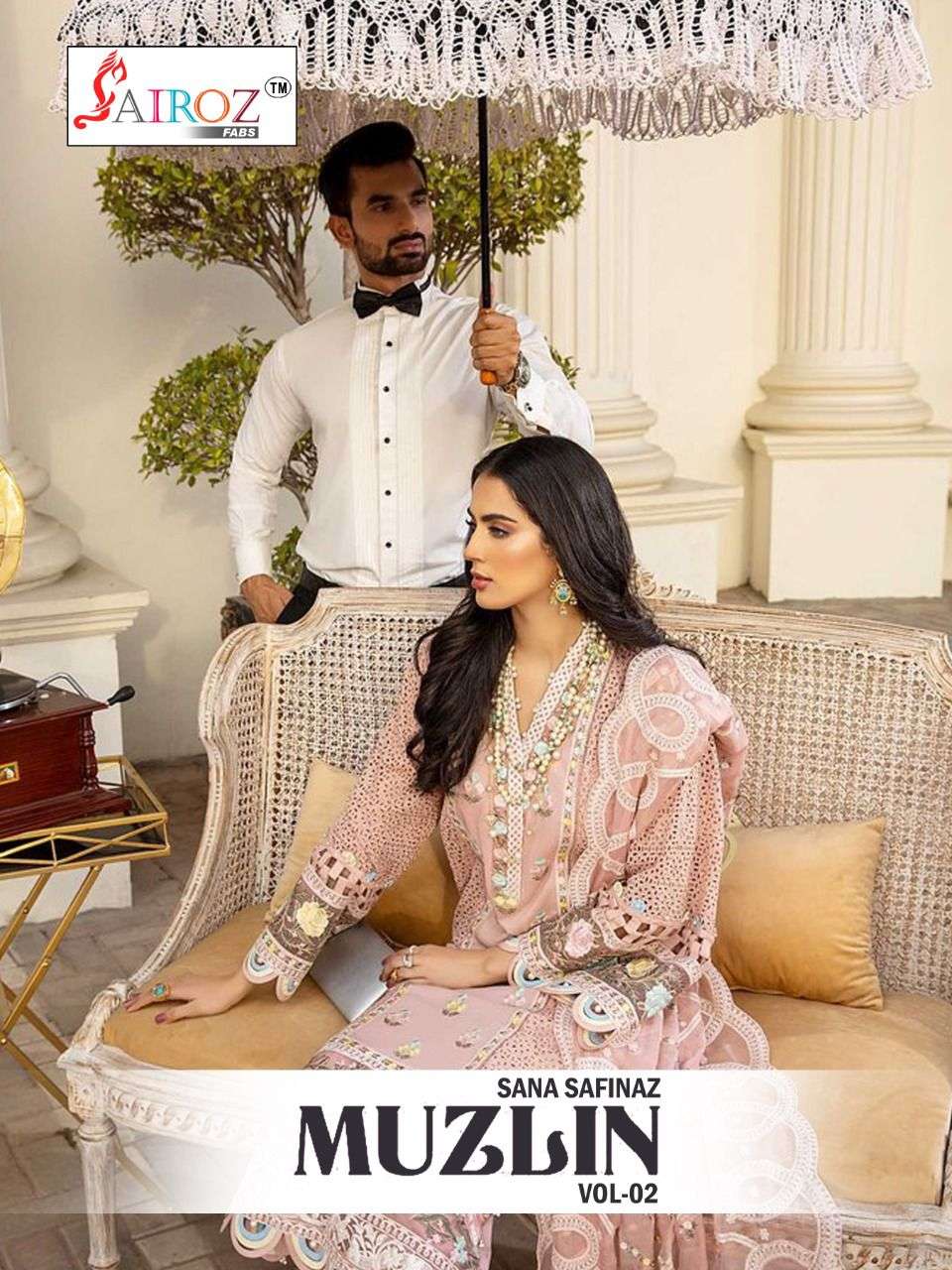 SANA SAFINAZ MUZLIN VOL-2 BY SAIROZ FABS 4003 TO 4004 SERIES PAKISTANI STYLISH BEAUTIFUL COLOURFUL PRINTED & EMBROIDERED PARTY WEAR & OCCASIONAL WEAR PASHMINA EMBROIDERED DRESSES AT WHOLESALE PRICE