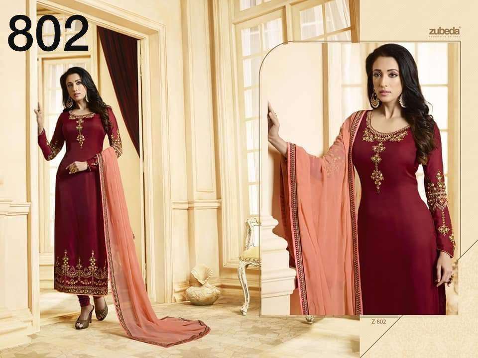 ZUBEDA HIT COLLECTION BY ZUBEDA BEAUTIFUL SUITS STYLISH FANCY COLORFUL PARTY WEAR & OCCASIONAL WEAR GEORGETTE SATIN DRESSES AT WHOLESALE PRICE