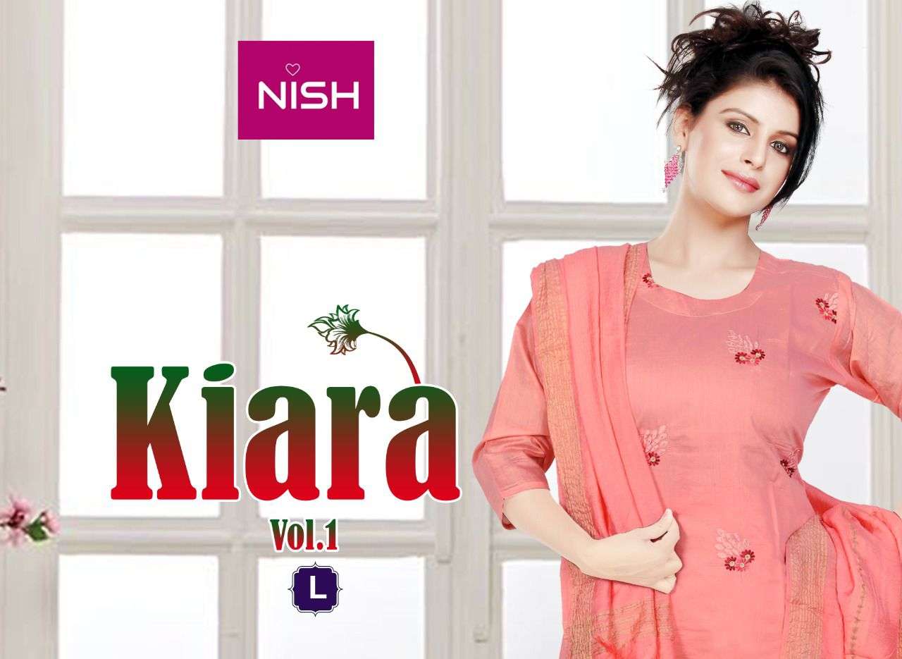 KIARA VOL-1 BY NISH 101 TO 106 SERIES BEAUTIFUL SUITS COLORFUL STYLISH FANCY CASUAL WEAR & ETHNIC WEAR CHANDERI DRESSES AT WHOLESALE PRICE