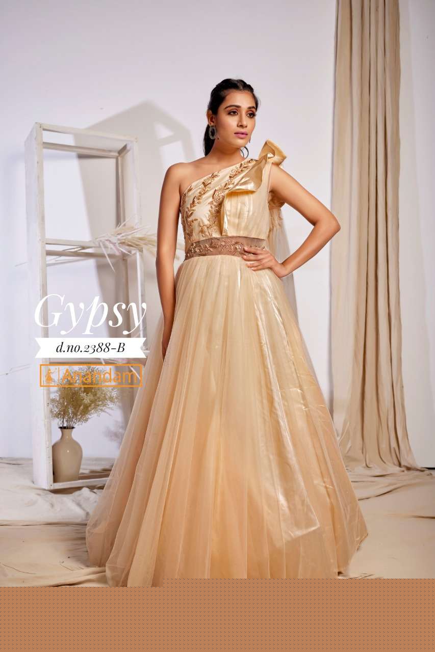 GYPSY BY ANANDAM 2388 TO 2392 SERIES BEAUTIFUL STYLISH FANCY COLORFUL CASUAL WEAR & ETHNIC WEAR NET EMBROIDERED GOWNS AT WHOLESALE PRICE