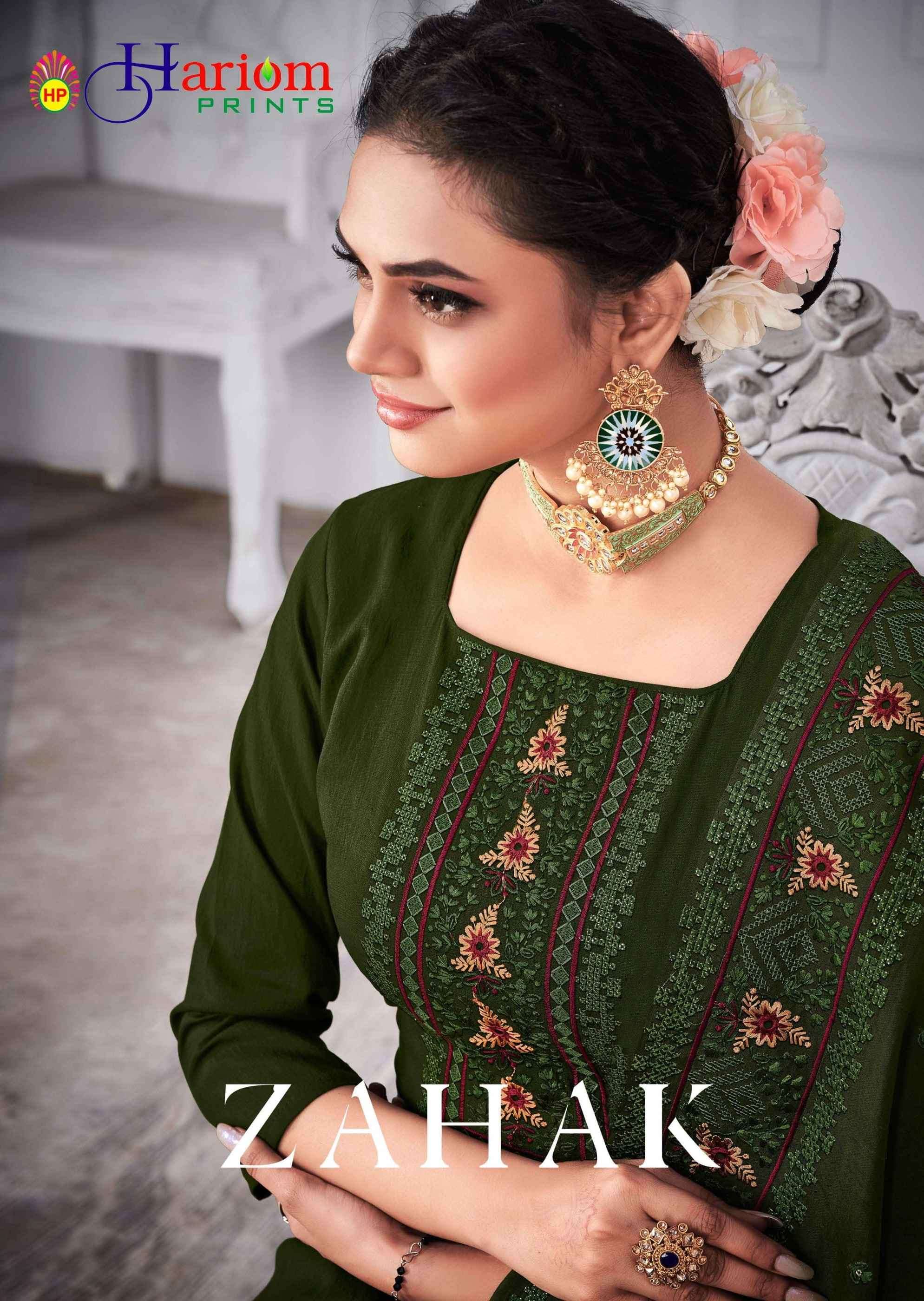 ZAHAK BY HARIOM PRINTS 1001 TO 1006 SERIES BEAUTIFUL STYLISH SUITS FANCY COLORFUL CASUAL WEAR & ETHNIC WEAR & READY TO WEAR SOFT SATIN DRESSES AT WHOLESALE PRICE