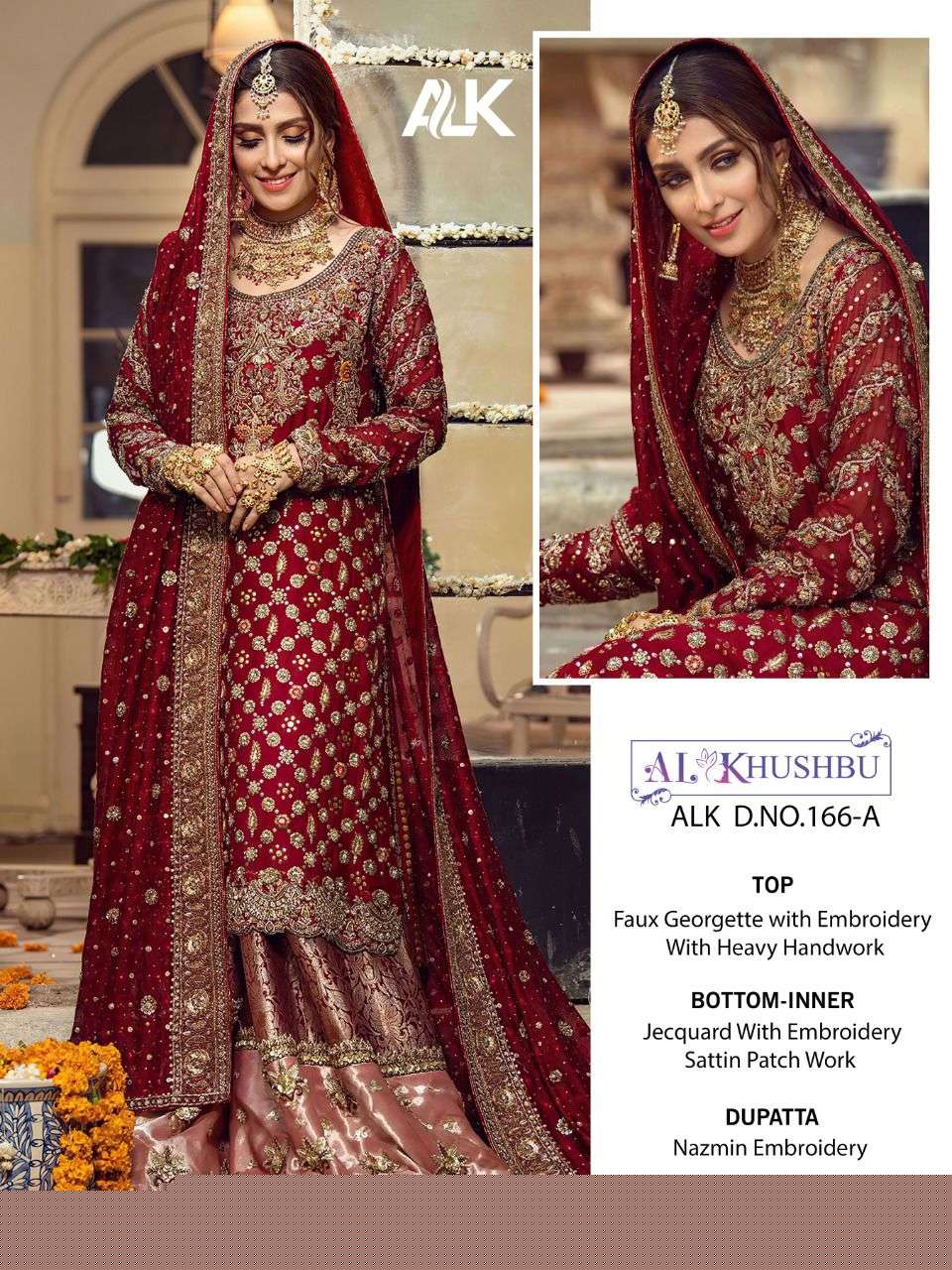 Al Khushbu Hit Design 166-A By Al Khushbu Beautiful Pakistani Suits Colorful Stylish Fancy Casual Wear & Ethnic Wear Faux Georgette Dresses At Wholesale Price