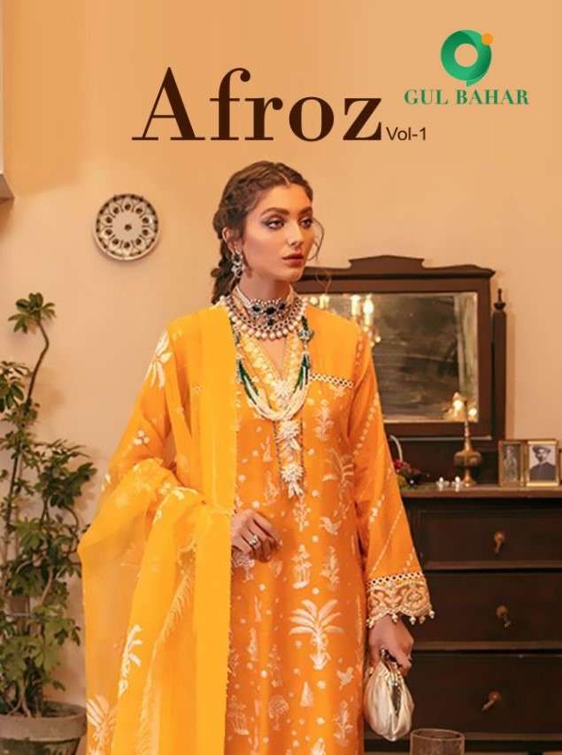 AFROZ BY GUL BAHAR 31 TO 34 SERIES BEAUTIFUL PAKISTANI SUITS COLORFUL STYLISH FANCY CASUAL WEAR & ETHNIC WEAR HEAVY FAUX GEORGETTE DRESSES AT WHOLESALE PRICE