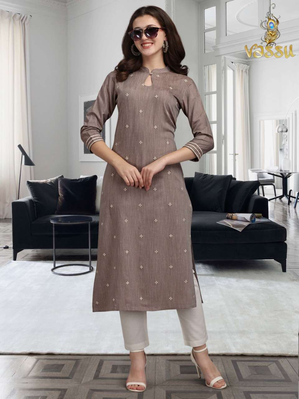 KURTI PANT VOL-1 BY VASSU 01 TO 04 SERIES DESIGNER STYLISH FANCY COLORFUL BEAUTIFUL PARTY WEAR & ETHNIC WEAR COLLECTION RAYON SLUB KURTIS WITH BOTTOM AT WHOLESALE PRICE