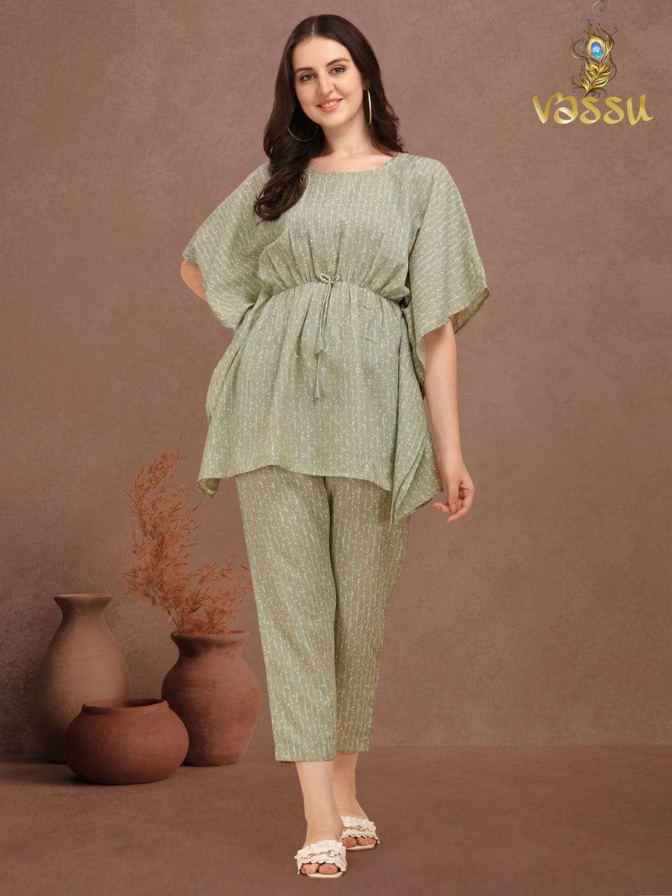 KAFTAN FASHION VOL-2 BY VASSU 201 TO 205 SERIES DESIGNER WEAR COLLECTION BEAUTIFUL STYLISH FANCY COLORFUL PARTY WEAR & OCCASIONAL WEAR COTTON KAFTAN WITH BOTTOM AT WHOLESALE PRICE