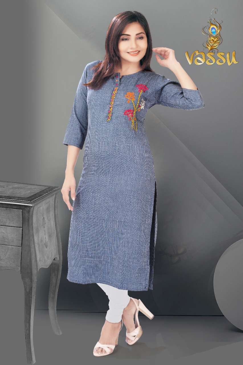 STRAIGHT BY VASSU 01 TO 04 SERIES DESIGNER STYLISH FANCY COLORFUL BEAUTIFUL PARTY WEAR & ETHNIC WEAR COLLECTION RAYON WAVING KURTIS AT WHOLESALE PRICE