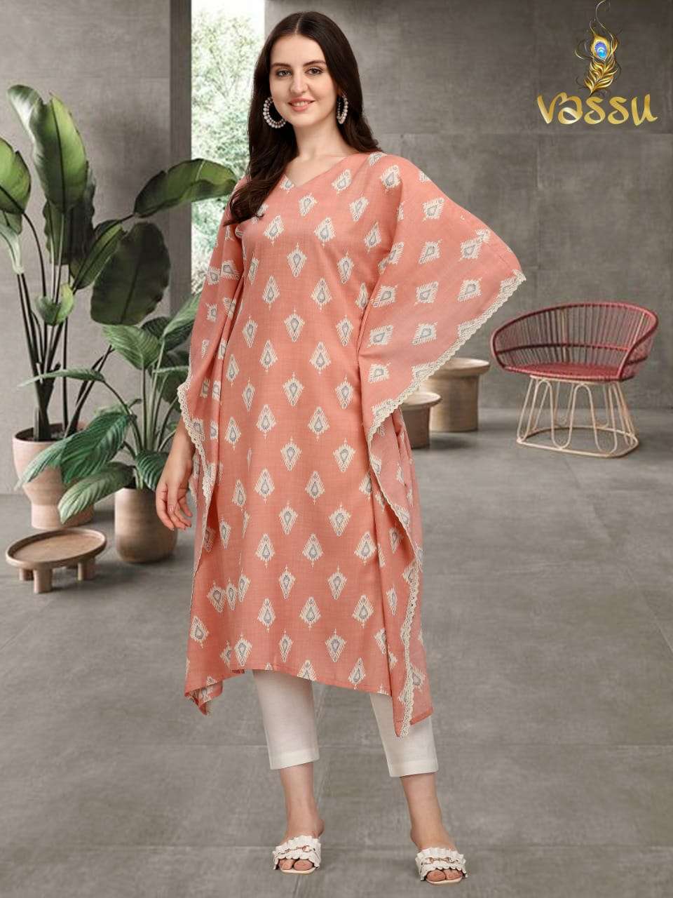 SUZI KAFTAN BY VASSU 01 TO 04 SERIES DESIGNER WEAR COLLECTION BEAUTIFUL STYLISH FANCY COLORFUL PARTY WEAR & OCCASIONAL WEAR COTTON KAFTAN WITH BOTTOM AT WHOLESALE PRICE