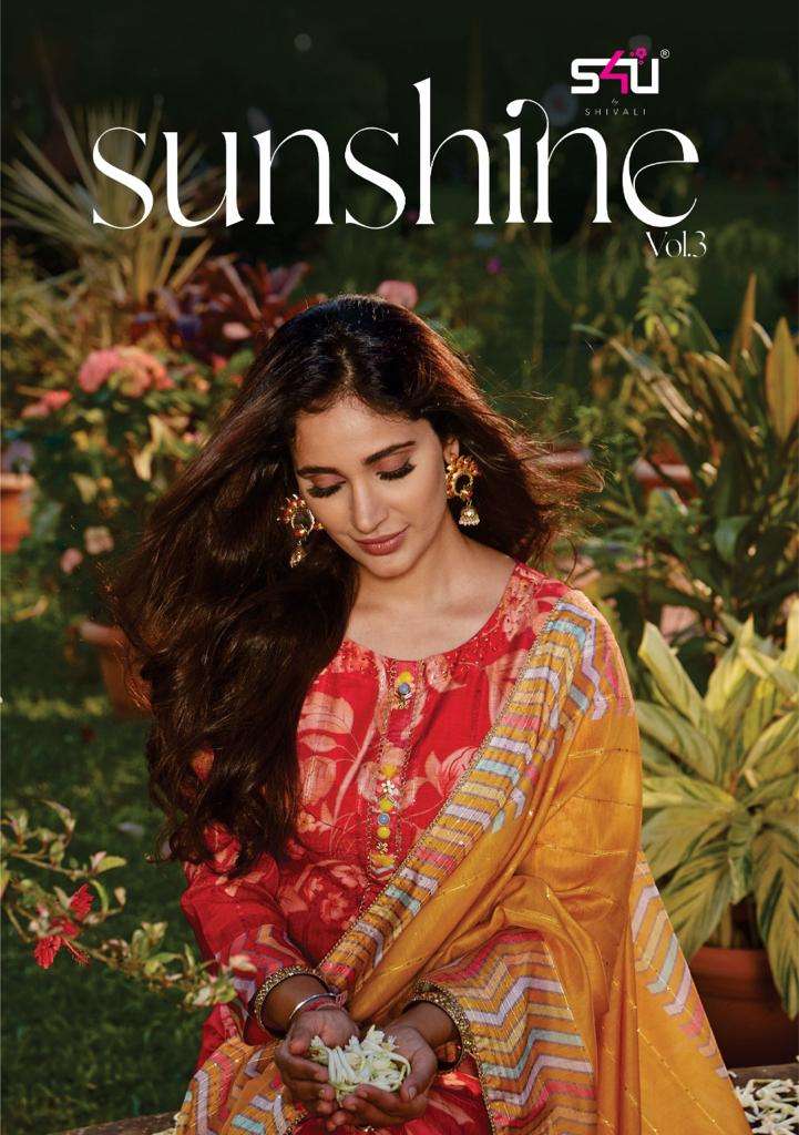 SUNSHINE VOL-3 BY S4U FASHION 301 TO 306 SERIES BEAUTIFUL SUITS COLORFUL STYLISH FANCY CASUAL WEAR & ETHNIC WEAR SILK DRESSES AT WHOLESALE PRICE