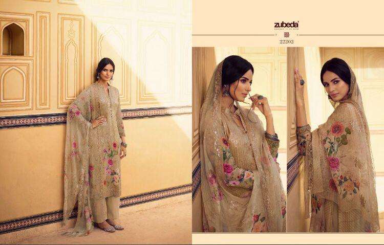 AROMA BY ZUBEDA 22201 TO 22207 SERIES BEAUTIFUL STYLISH SHARARA SUITS FANCY COLORFUL CASUAL WEAR & ETHNIC WEAR & READY TO WEAR PURE GEORGETTE DIGITAL PRINT DRESSES AT WHOLESALE PRICE