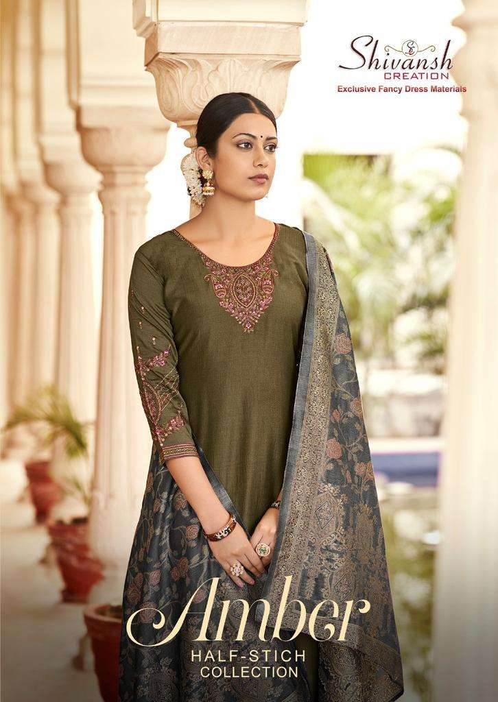 AMBER BY SHIVANSH CREATION 9001 TO 9006 SERIES BEAUTIFUL SUITS COLORFUL STYLISH FANCY CASUAL WEAR & ETHNIC WEAR PURE SILK DRESSES AT WHOLESALE PRICE