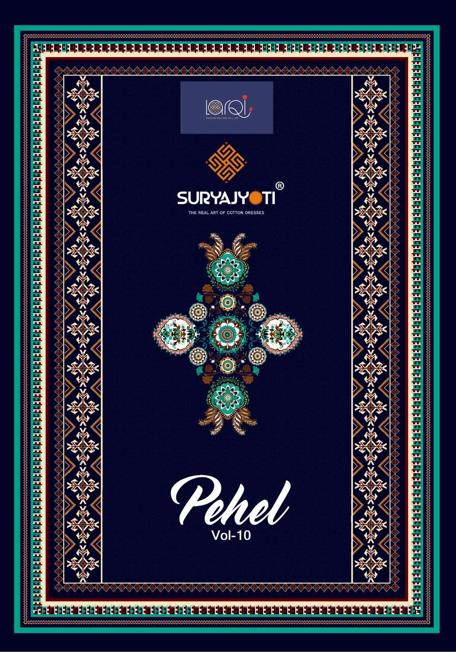 PEHEL VOL-10 BY SURYAJYOTI 10001 TO 10015 SERIES DESIGNER STYLISH FANCY COLORFUL BEAUTIFUL PARTY WEAR & ETHNIC WEAR COLLECTION COTTON PRINT KURTIS AT WHOLESALE PRICE