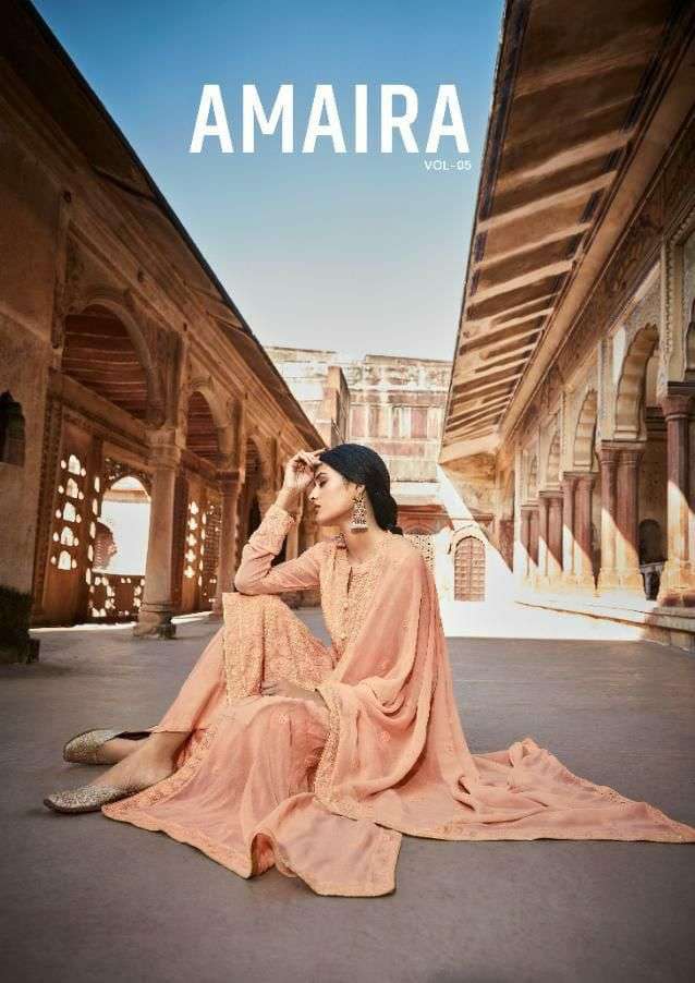 AMAIRA VOL-5 BY KARMA TRENDZ 2025 TO 2031 SERIES BEAUTIFUL STYLISH FANCY COLORFUL PARTY WEAR & ETHNIC WEAR PURE GEORGETTE EMBROIDERED DRESSES AT WHOLESALE PRICE